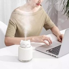 Led Işıklı Sevimli Kedi Hava Nemlendiricili Gece Lambası