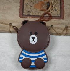 Sevimli Ayı Tasarım Cüzdan Mavi-Beyaz