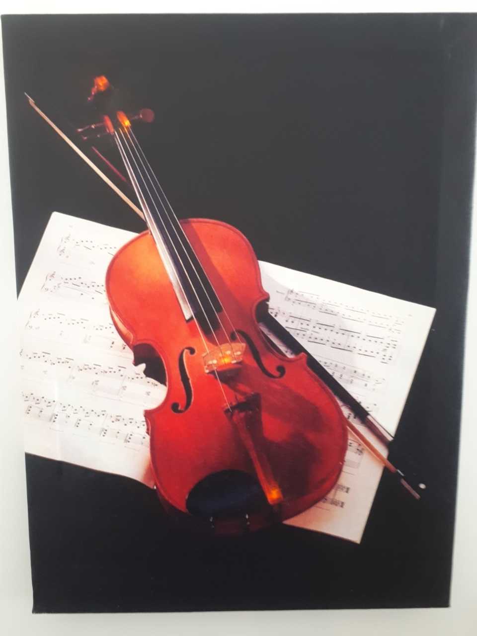 Keman Işıklı Kanvas Tablo 30x40 Cm