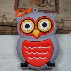 Baykuş Tasarım Silikon Cüzdan Turuncu-Gri