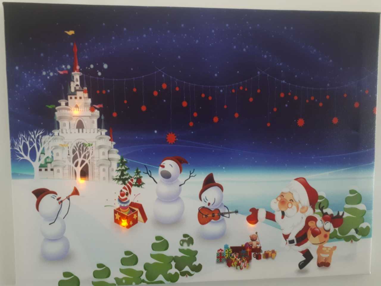 NoeI Kış Işıklı Kanvas Tablo 30x40 Cm