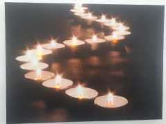 Dekoratif Mumlar Işıklı Kanvas Tablo 30x40 Cm