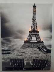 Eyfel Kulesi Tasarım Işıklı Kanvas Tablo 30x40 Cm