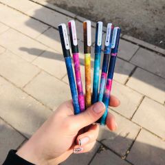 Renkli Galaksi Tasarımlı Jel Kalem Seti