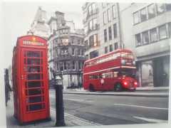 Londra Telefon Kulübesi Işıklı Kanvas Tablo 30x40 Cm