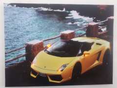 Lamborghini Spor Araba Işıklı Kanvas Tablo 30x40 Cm
