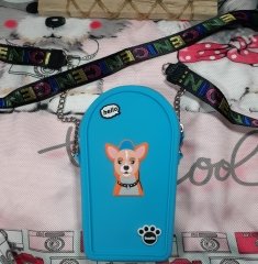 Dog Mavi Silikon Dokulu Omuz Askılı Çanta
