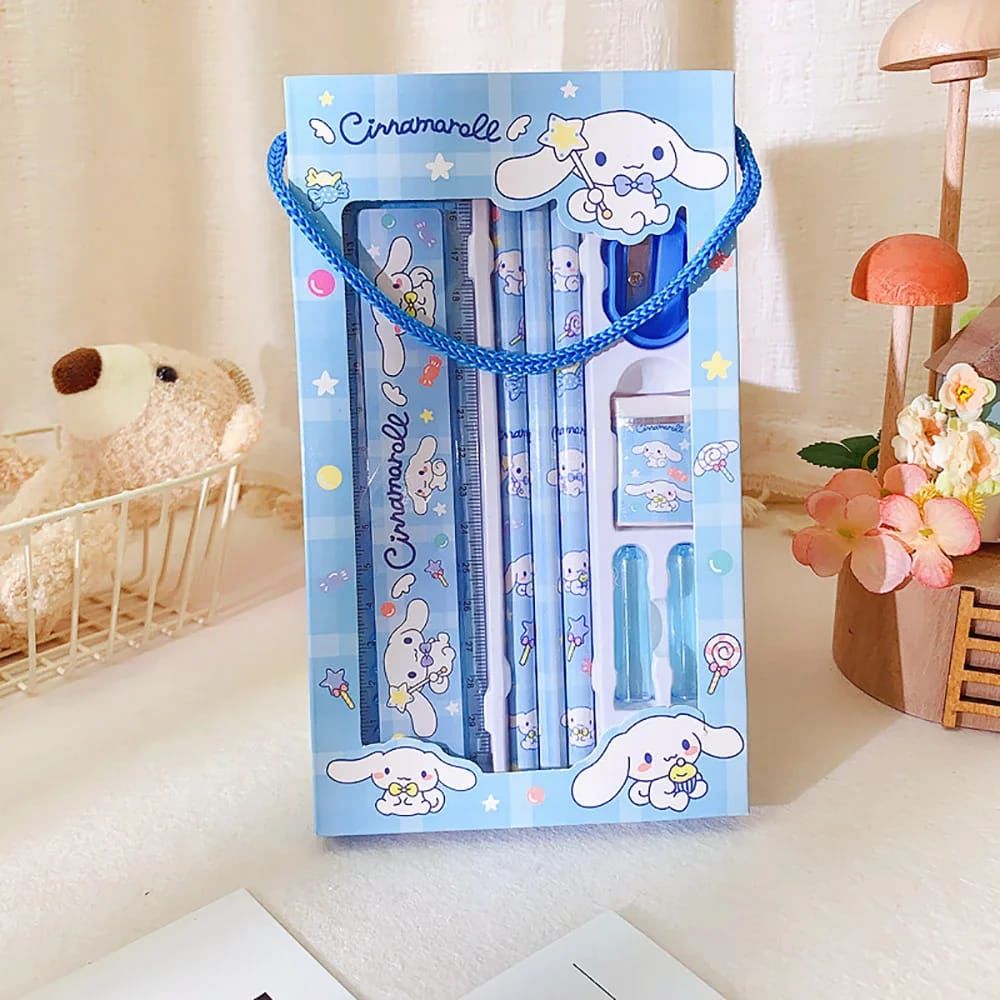 Sanrio Kuromi My Melody Cinnamoroll Kırtasiye Seti 8 Parça Cinnamoroll Kırtasiye Seti