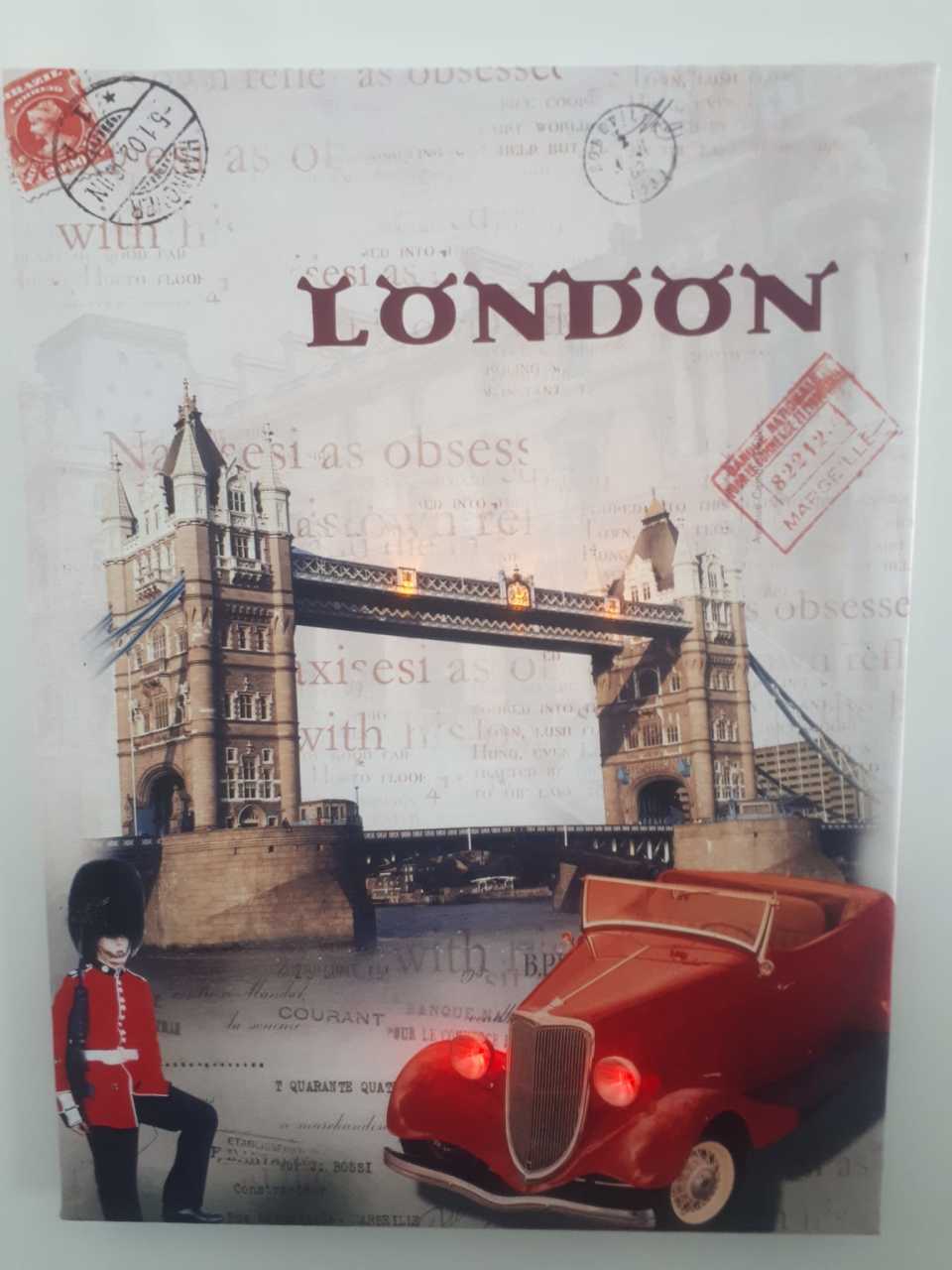 London Nostalji Işıklı Kanvas Tablo 30x40 Cm