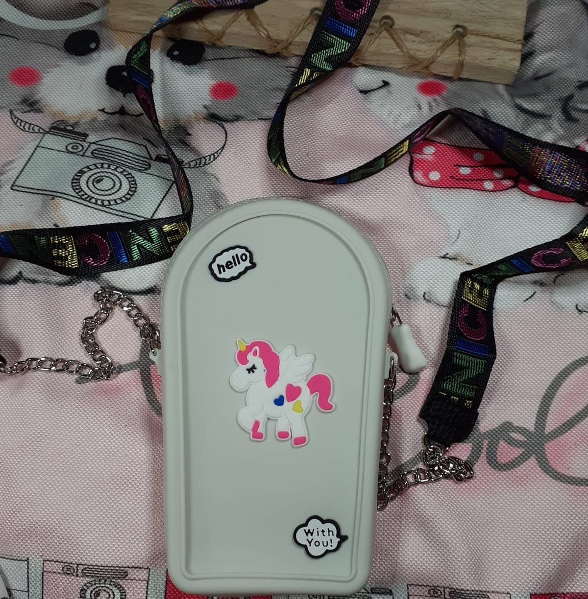 Unicorn Silikon Dokulu Omuz Askılı Çanta