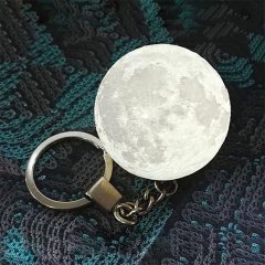 3D Moon Lamba Işıklı Ay Anahtarlık