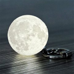 3D Moon Lamba Işıklı Ay Anahtarlık