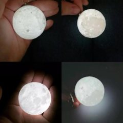 3D Moon Lamba Işıklı Ay Anahtarlık