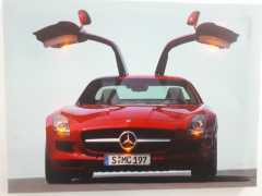 Mercedes Kırmızı Spor Araba Işıklı Kanvas Tablo 30x40 Cm