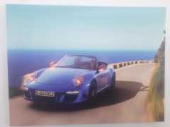 Mavi Spor Araba Işıklı Kanvas Tablo 30x40 Cm