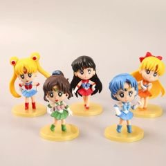 Anime Sailor Moon 5 Adet Figür Set Ay Savaşçısı Usagi Tsukino Rei Hino Ami Mizuno Makoto Kino Minako Aino Figürleri