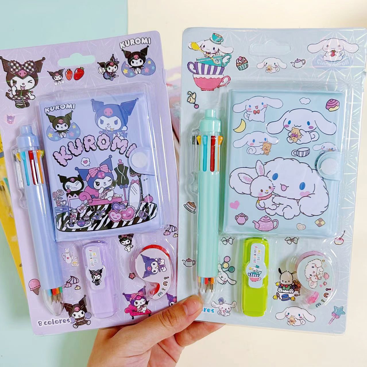 Sanrio Kuromi Cinnamoroll My Melody Kırtasiye Seti 4 Parça Kuromi Kırtasiye Seti - Mor