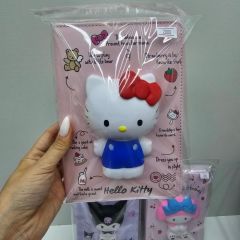 Kuromi, MyMelody, Hello Kitty Sukuşi Kabartmalı, 80 yaprak Defter, Çizgili