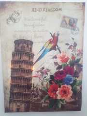 İtalya Pisa Kulesi Tasarım Işıklı Kanvas Tablo 30x40 Cm