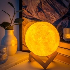 Dokunmatik 3D Ay Hava Nemlendirici Ay Işığı Dekoratif Gece Lambası