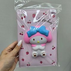 Kuromi, MyMelody, Hello Kitty Sukuşi Kabartmalı, 80 yaprak Defter, Çizgili