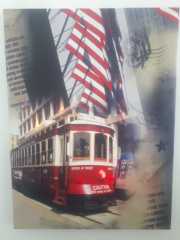 Dekoratif Tramvay Işıklı Kanvas Tablo 30x40 Cm