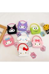 Sanrio HelloKitty Kuromi Omuz Askılı Çocuk Silikon Çanta Cüzdan Ayarlanabilir Askı Hello Kitty Çanta
