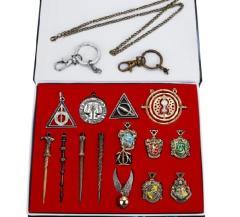 Harry Potter 16 Parça Asa Anahtarlık Kolye Rozet Yüzük Özel Aksesuar Seti