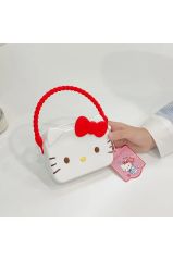 Sanrio HelloKitty Kuromi Omuz Askılı Çocuk Silikon Çanta Cüzdan Ayarlanabilir Askı Hello Kitty Çanta