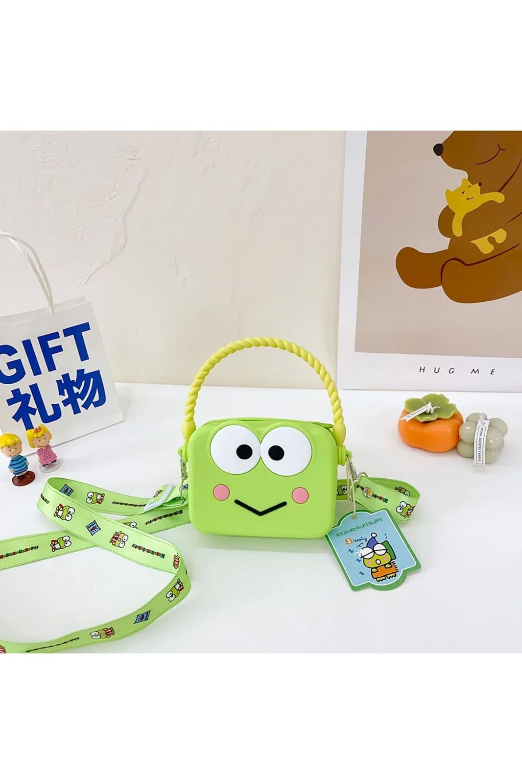 Sanrio Kawaii Kuromi Omuz Askılı Çocuk Silikon Çanta Cüzdan Ayarlanabilir Keroppi Çanta