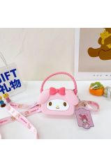 Sanrio Kawaii Kuromi Omuz Askılı Çocuk Silikon Çanta Cüzdan Ayarlanabilir My Melody Çanta