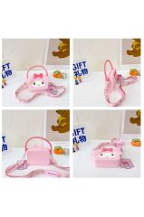 Sanrio Kawaii Kuromi Omuz Askılı Çocuk Silikon Çanta Cüzdan Ayarlanabilir My Melody Çanta