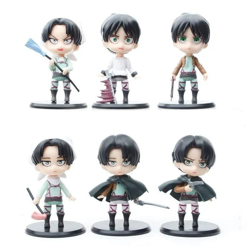 Attack On Titan 6 lı Figür Seti Eren Jaeger Mikasa Ackerman Armin Arlet Levi Ackerman