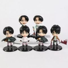 Attack On Titan 6 Adet Figür Set Levi Ackerman Eren Yeager Figürleri