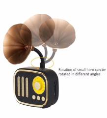 Nostaljik Mini Radyo Gramofon Bluetooth/Radyo/USB/SD Bluetooth Hoparlör Siyah