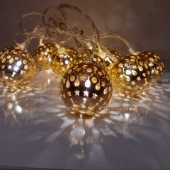 Metal Top Işık Zinciri Şerit Led 10 lu Gold