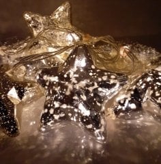 Gold Gri Parlayan Yıldız Şerit Led Işık