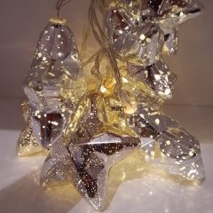 Gold Gri Parlayan Yıldız Şerit Led Işık