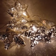 Gold Gri Parlayan Yıldız Şerit Led Işık