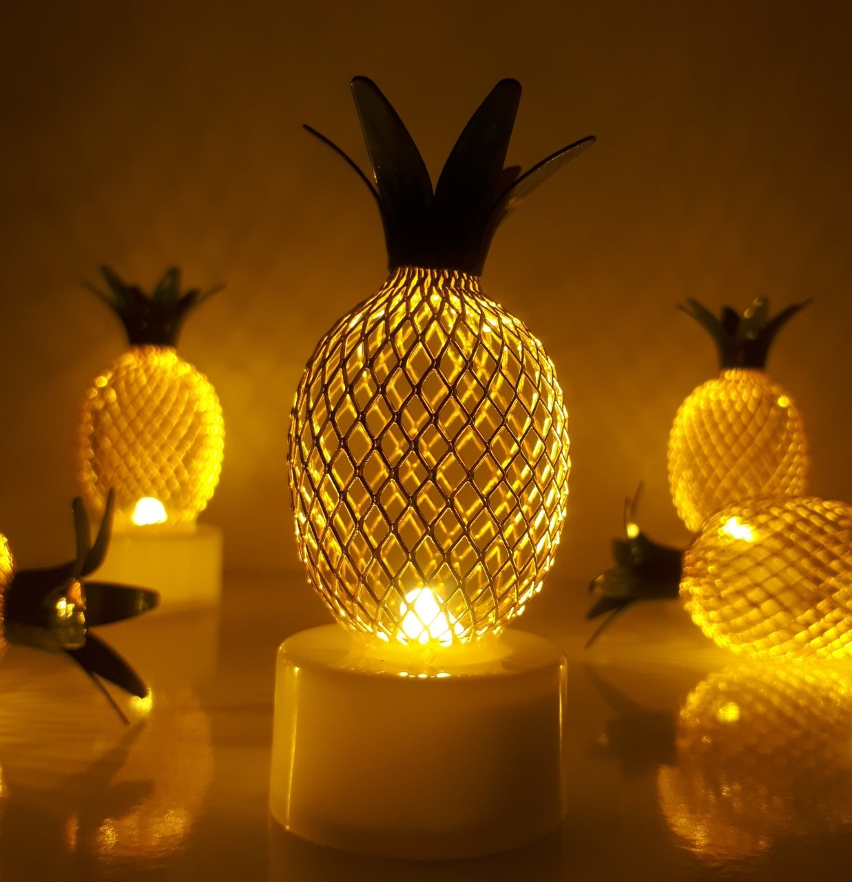 Ananas Metal Tel Mini Led Lamba