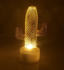 Kaktüs Metal Tel Mini Led Lamba