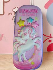 3D Kawaii Unicorn Sert Kapaklı Kabartmalı Kalemlik