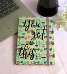 Kaktüs Motto Tasarım Lastikli Defter