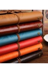 Eskitme Sayfa Deri Kaplı Ajanda Günlük Anı Ve Not Defteri