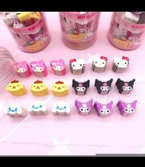 Sanrio Kawaii Kuromi Cinnamoroll My Melody Figürlü Mini Silgiler Okul Öncesi Sevimli 18 Adet