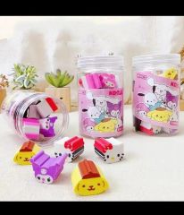 Sanrio Kawaii Kuromi Cinnamoroll My Melody Figürlü Mini Silgiler Okul Öncesi Sevimli 18 Adet