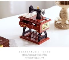 Nostaljik Dikiş Makinesi Müzik Kutusu - Hediyelik Dekoratif Müzik