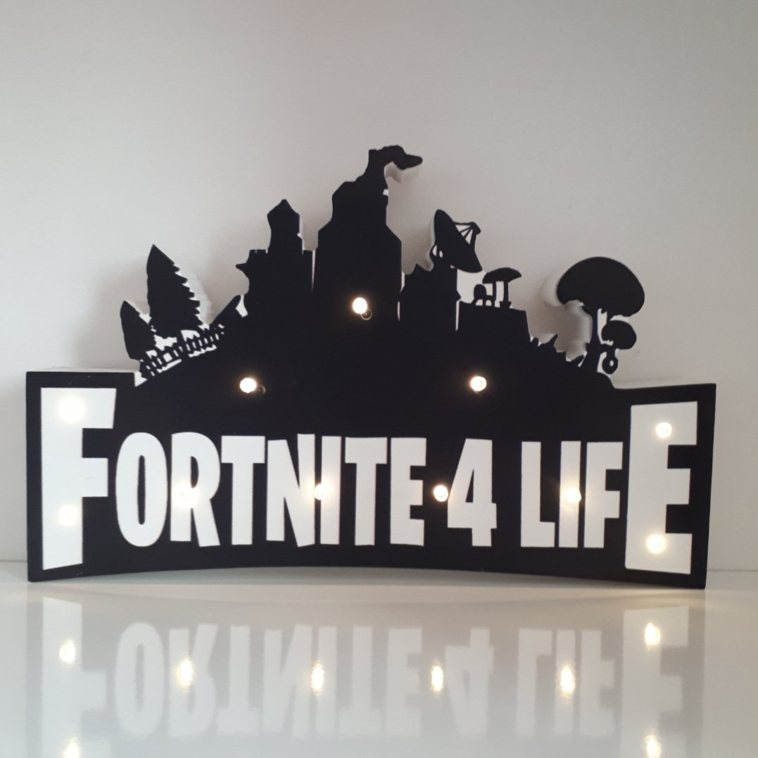 Ahşap Fortnite 4 Life Biblo Led Işıklı