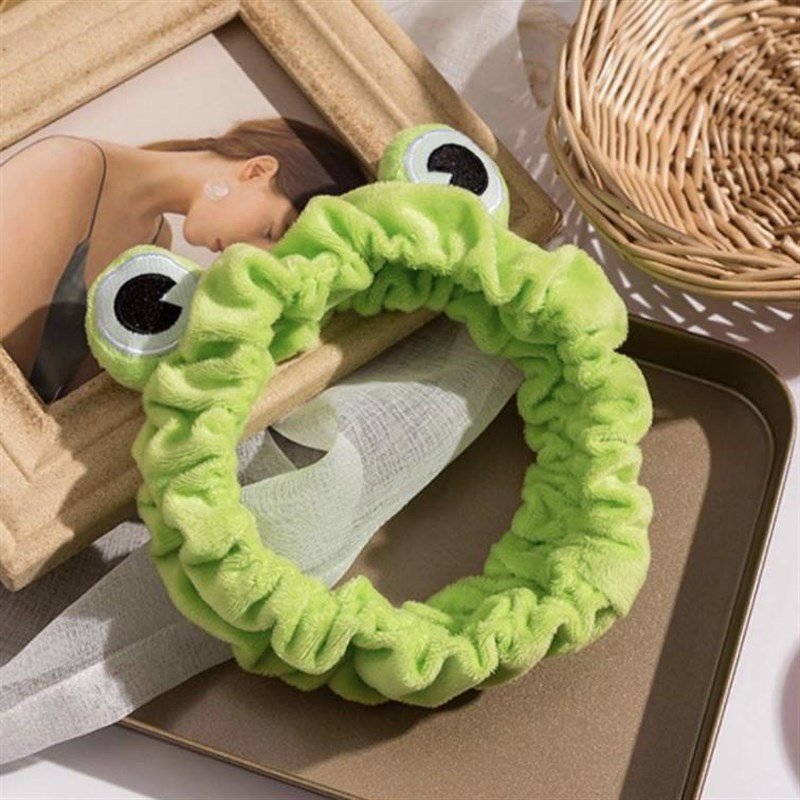 Sevimli Yeşil Kurbağa Peluş Saç Bandı Bandana