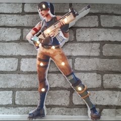 Ahşap Fortnite Headhunter Karakteri Led Işıklı